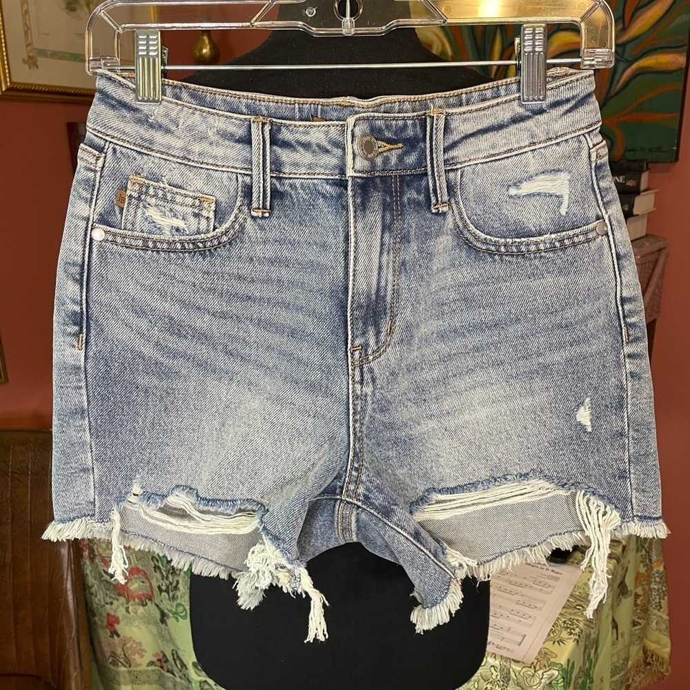 Judy Blue Los Angeles High Waisted Denim Distressed Shorts. Size Small. $100+